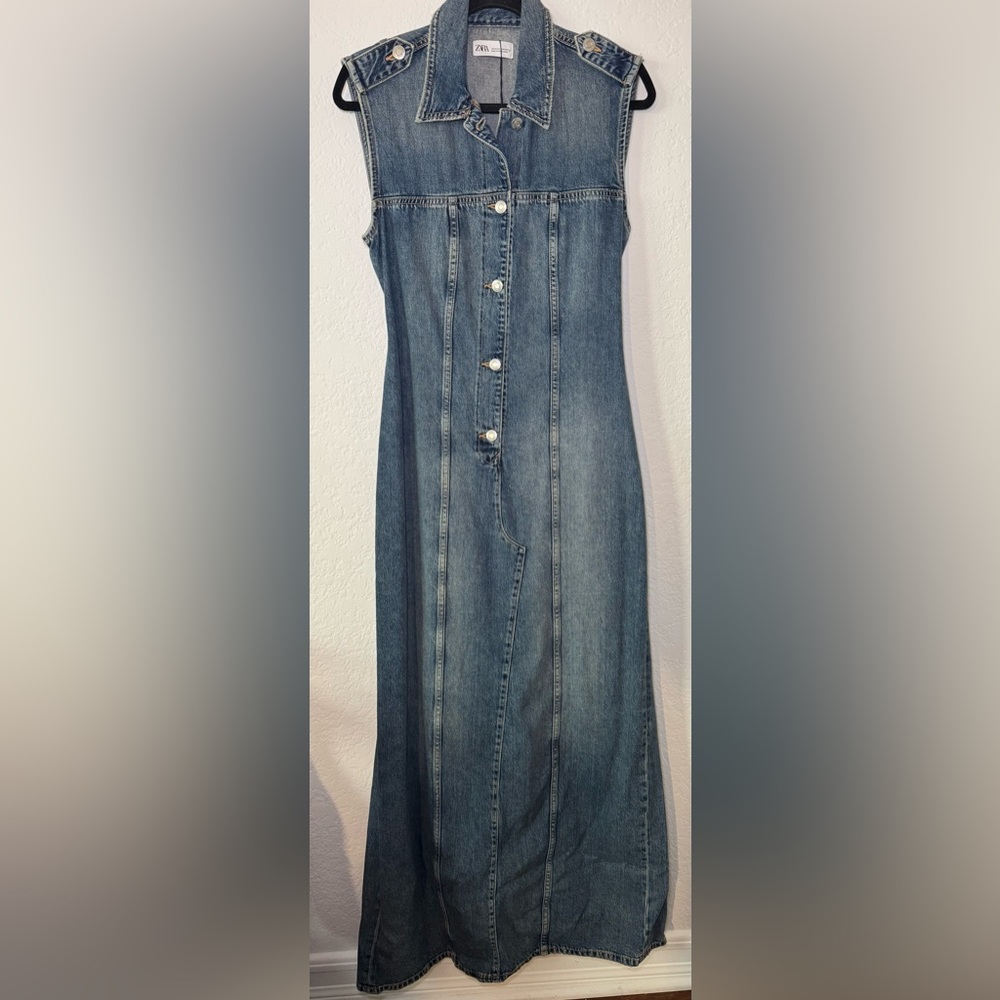 BRAND NEW Zara Denim Maxi Dress